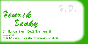 henrik deaky business card